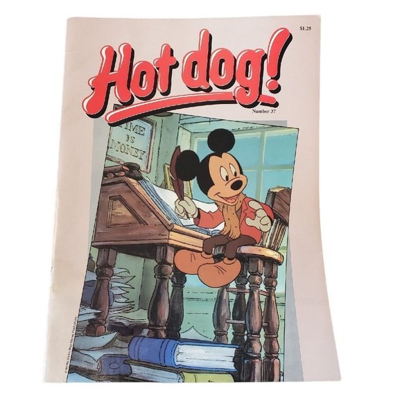 Hot Dog Magazine 37 Mickey Mouse 1985 Disney‎ W Stickers And Santa Poster Comics - Picture 1 of 14